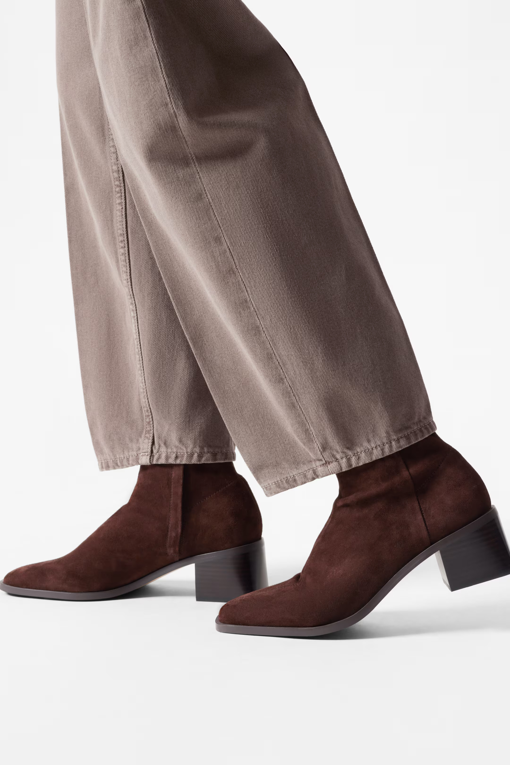 Leather Sock Boots | H&M (UK, MY, IN, SG, PH, TW, HK)