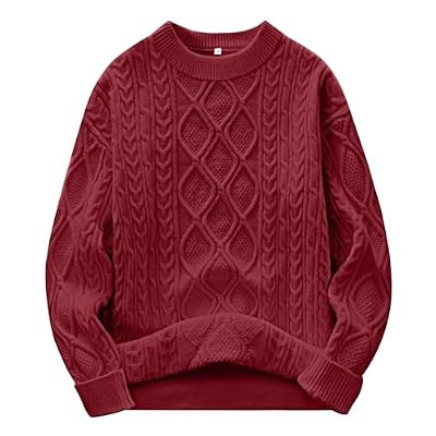 ANRABESS Women’s Oversized Cable Knitted Sweater Fall Outfits | Chunky Soft Pullover，Crew N... | Amazon (US)