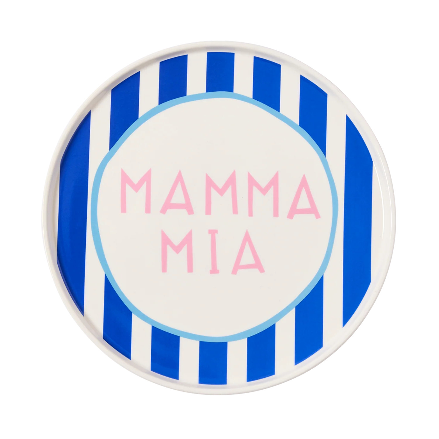Blue Stripe Mamma Mia Plate | In The Roundhouse