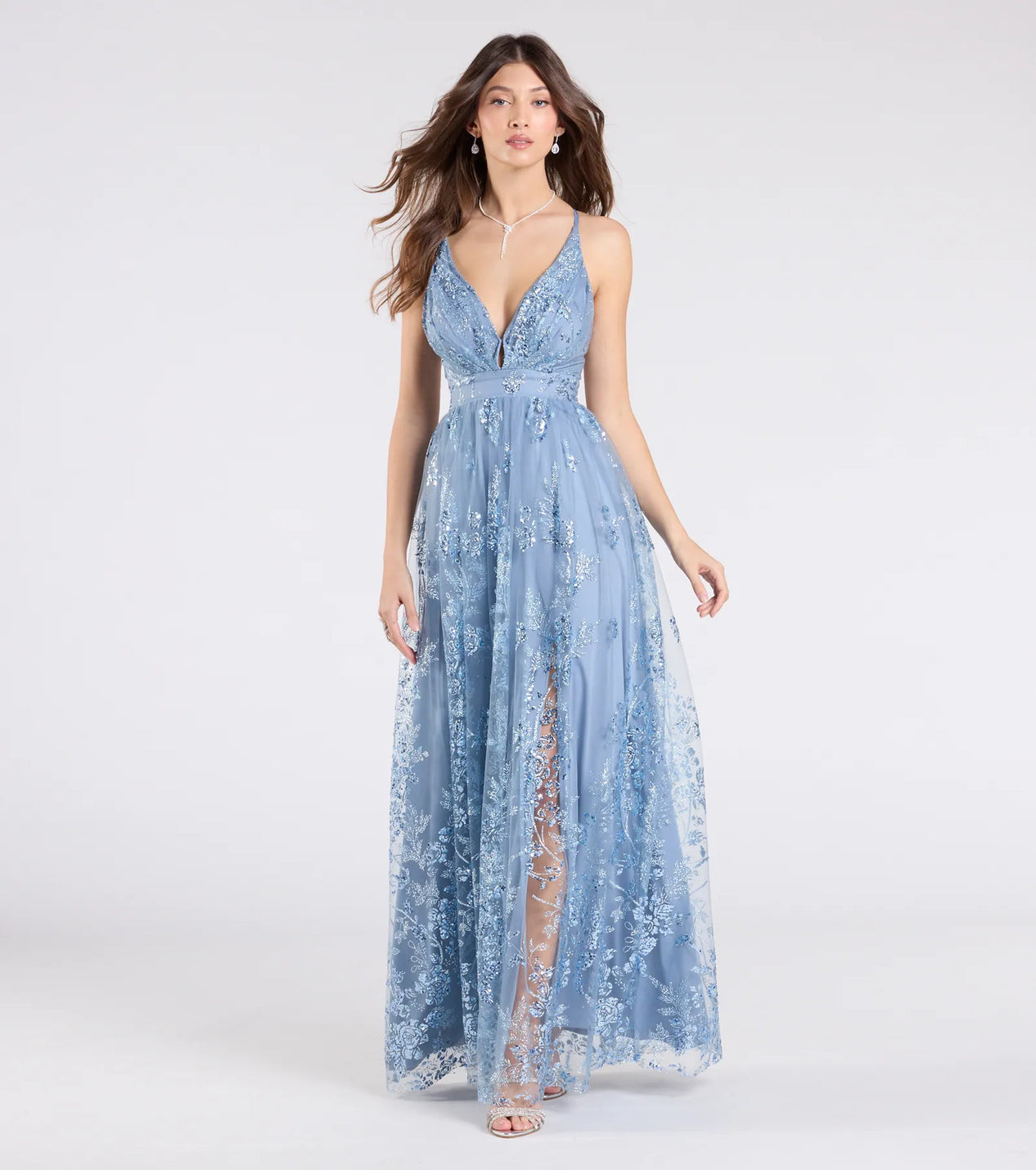 Ayva A-Line Glitter Sequin Tulle Formal Dress | Windsor Stores