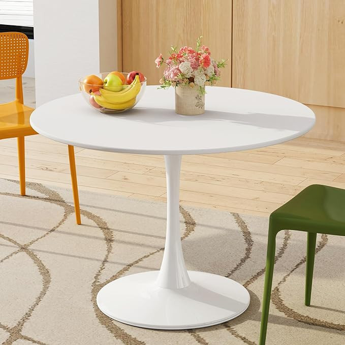 DKLGG 42" Modern Round Dining Table with MDF Table Top, Metal Base Pedestal Table Tulip Table Kit... | Amazon (US)