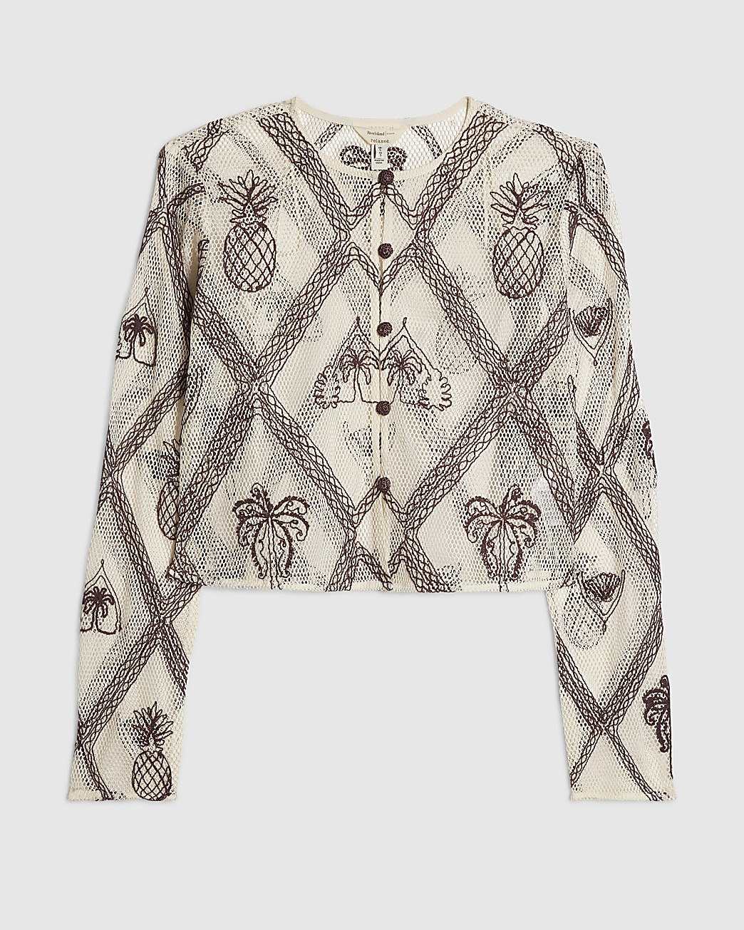 Cream Crochet Embroidered Beach Cardigan | River Island UK & IE