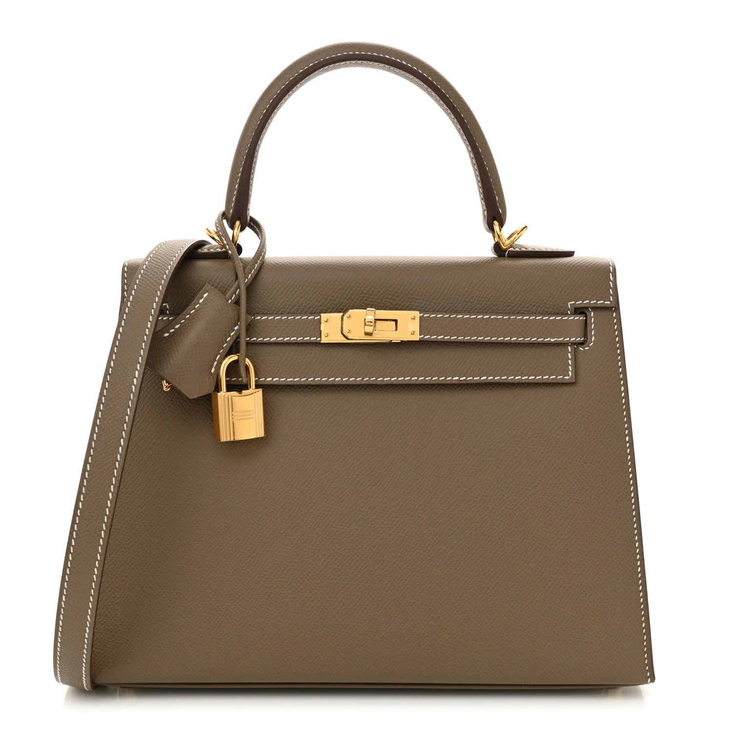 Epsom Kelly Sellier 25 Etoupe | FASHIONPHILE (US)