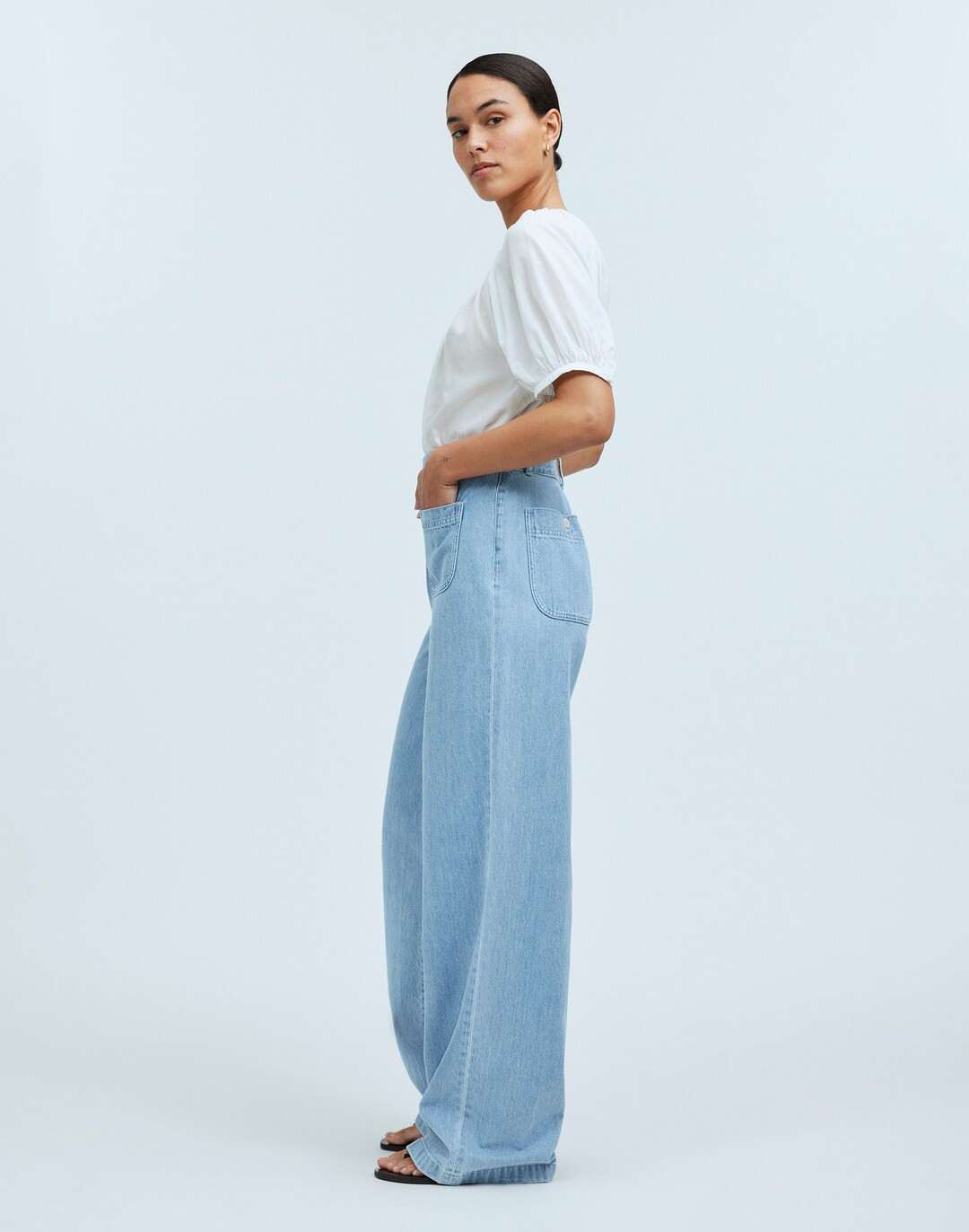 Baggy Straight Jeans in Bellridge Wash: Patch Pocket Edition | Madewell