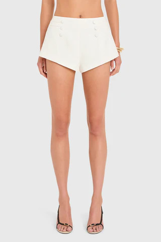 Amanda Uprichard Courtney Shorts in Ivory - Size L | Amanda Uprichard