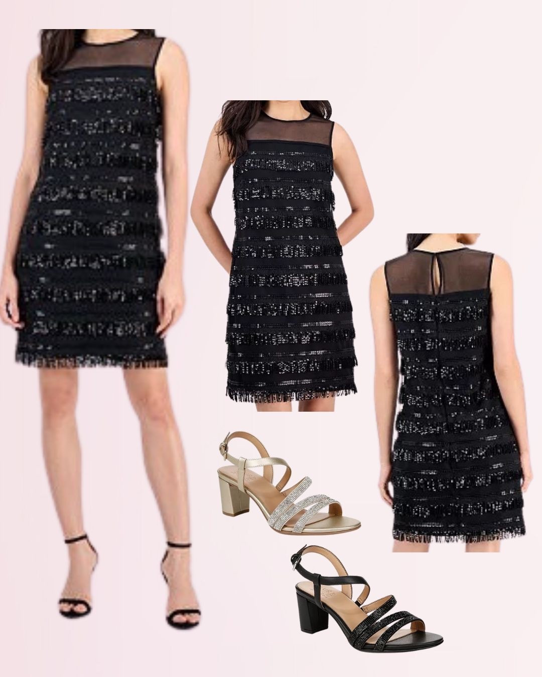 Black Sequin Fringe Shift Dress  | NYE Outfit | New Years Eve Outfit | NYE Party Dress | Macys | Womens Dress Shoe | Winter Party Outfit | Holiday Party Outfit |

#LTKHoliday