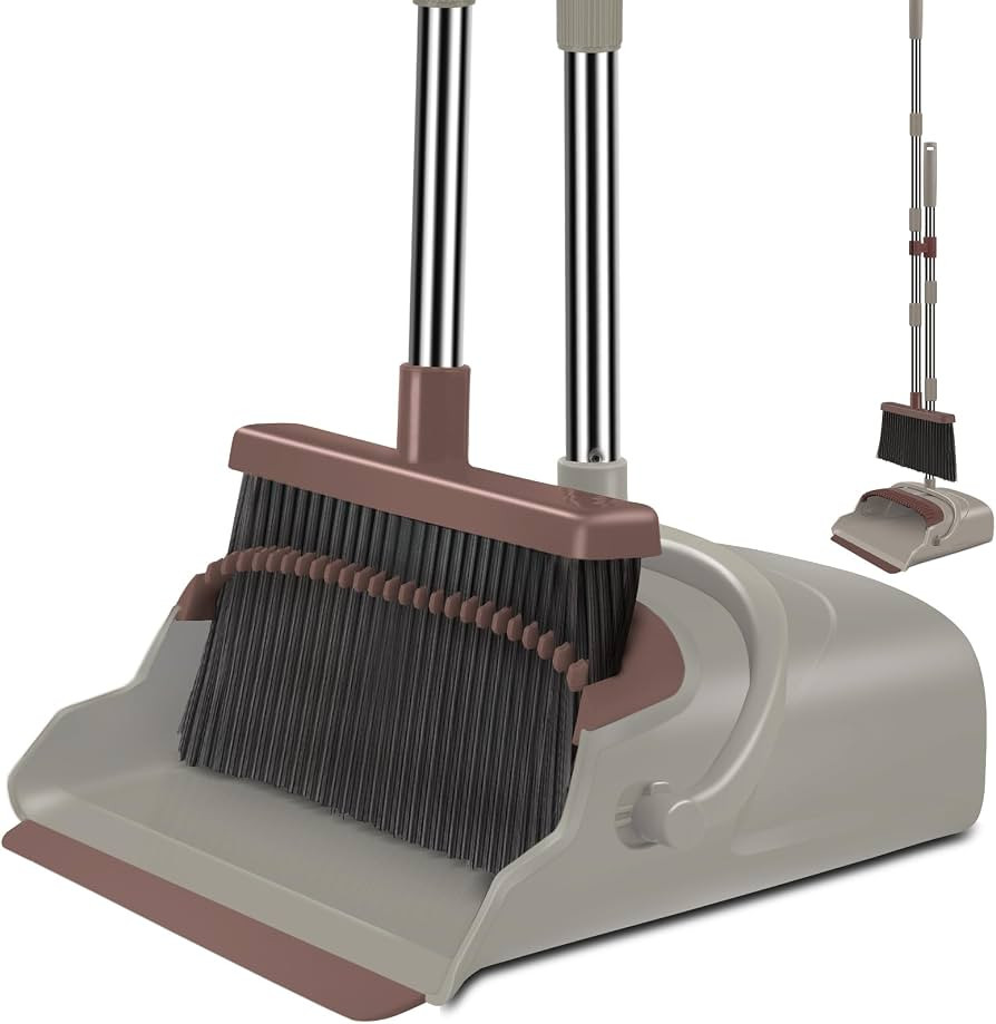 Upgrade Broom and Dustpan Set, Self-Cleaning with Dustpan Teeth, Ideal for Dog Cat Pets Home Use,... | Amazon (US)