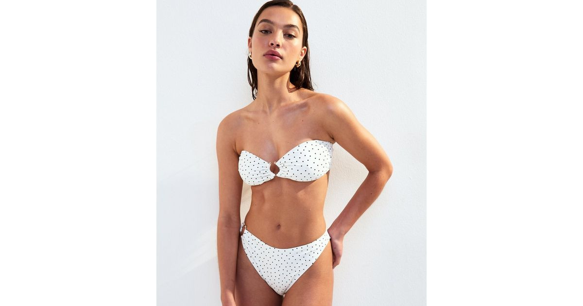 White Polka Dot Halterneck Bikini Top
						
						Add to Saved Items
						Remove from Saved Ite... | New Look (UK)