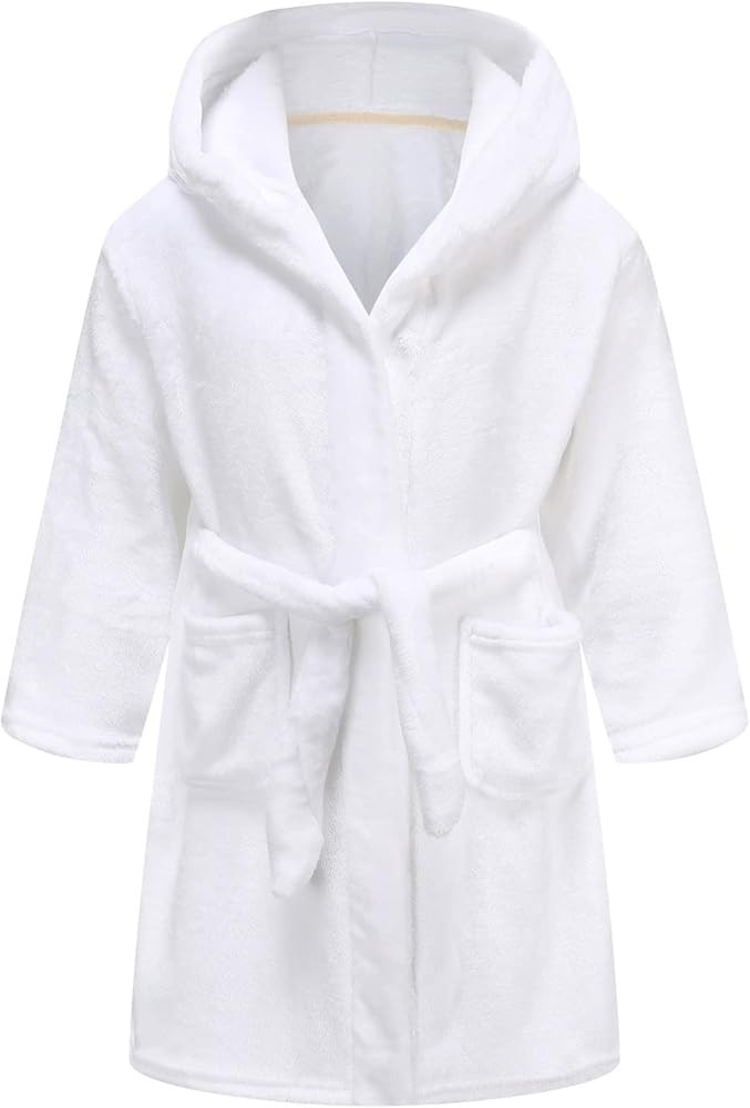 CJMJXPH Kids Toddler Boys Girls Fleece Robe Soft Hooded Bathrobe Pajamas Sleepwear 2-16 Years | Amazon (US)