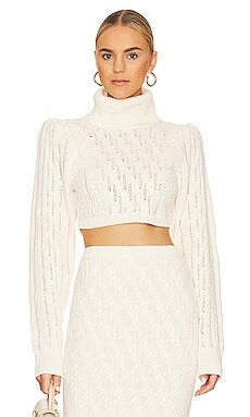 LPA Laraine Cable Turtleneck Sweater in Ivory from Revolve.com | Revolve Clothing (Global)