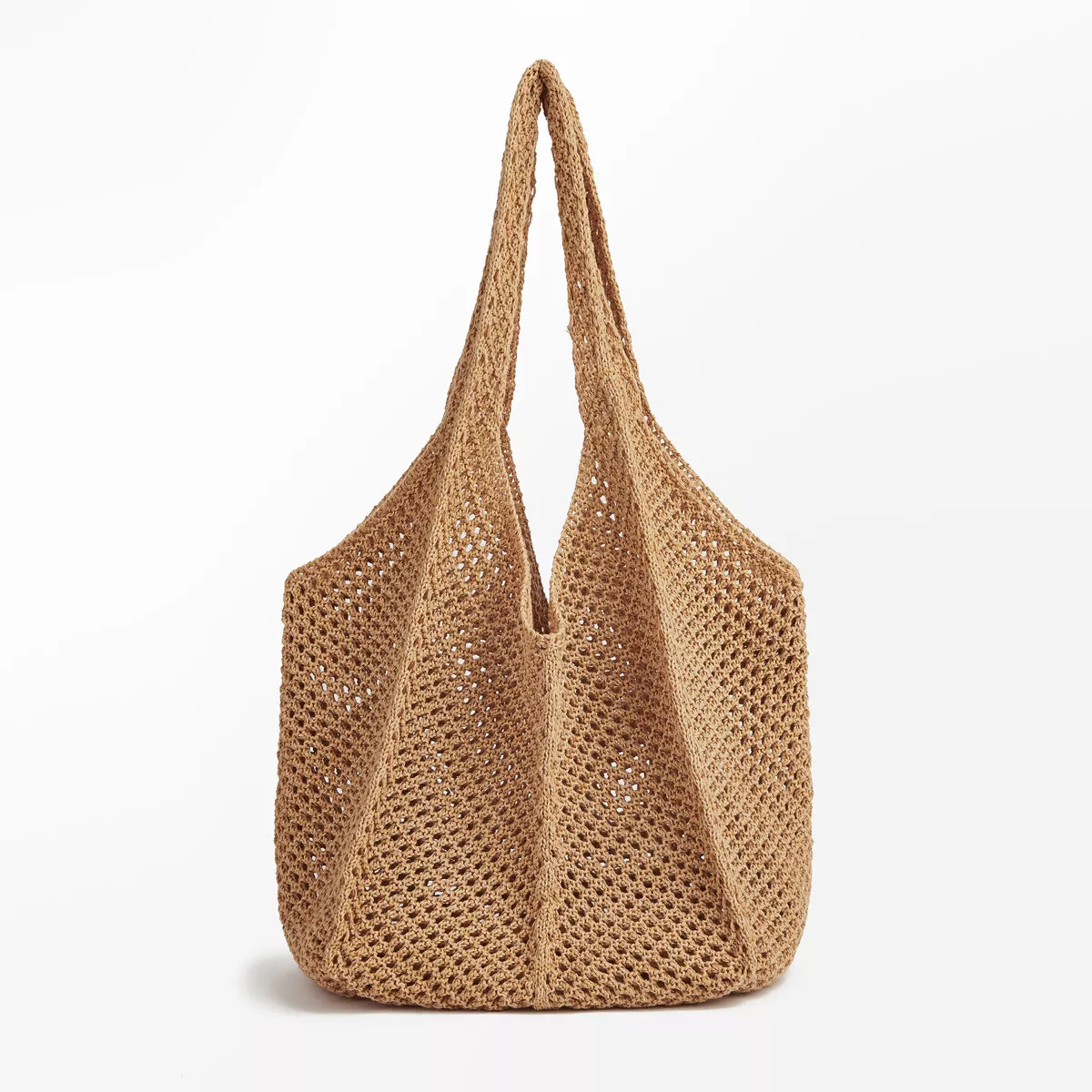 Women's Beachwear Knit Neutral Crochet Mesh Tote Bag - Cupshe | Target