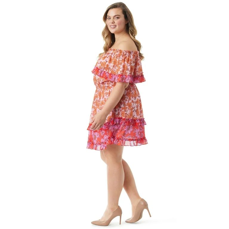 Jessica Simpson Women's and Women's Plus Amelia Ruffle Short Dress - Walmart.com | Walmart (US)