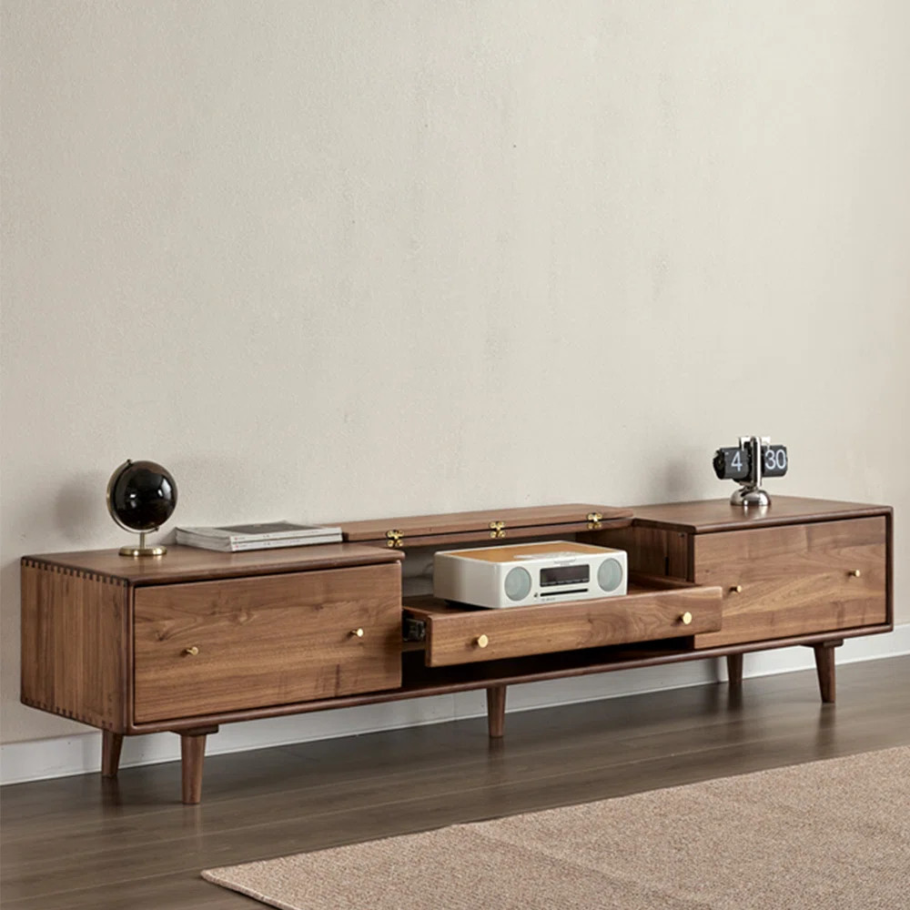 Retro Brown Solid Wood TV stand | Wayfair North America