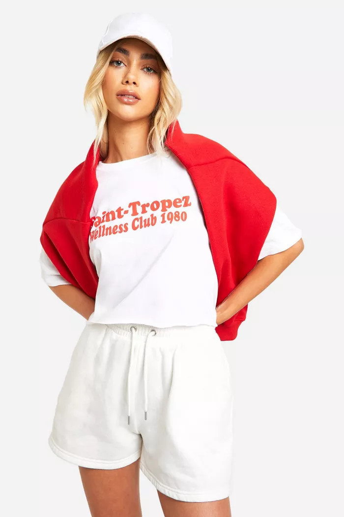 Saint Tropez Wellness Cropped T-shirt | Boohoo.com (UK & IE)