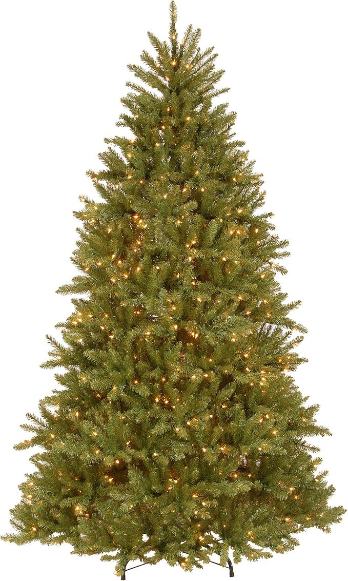 National Tree Company Pre-Lit Artificial Full Christmas Tree, Green, Dunhill Fir, White Lights, I... | Amazon (US)