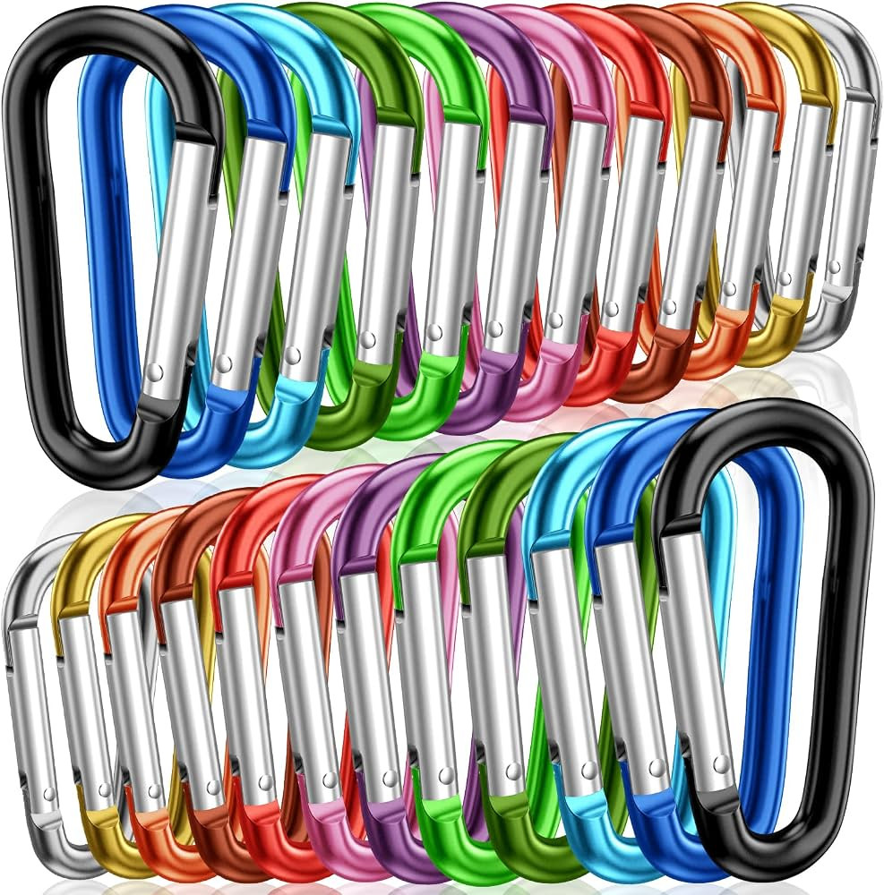 STURME 2" Aluminum D Ring Carabiners Clip D Shape Spring Loaded Gate Small Keychain Carabiner Cli... | Amazon (US)