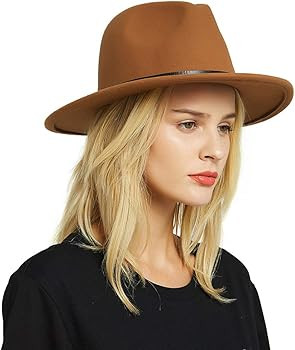 Fedora Hut Herren Damen Baumwolle Breiter Krempe Filzhut Panama Hut mit Gürtelschnalle | Amazon (DE)