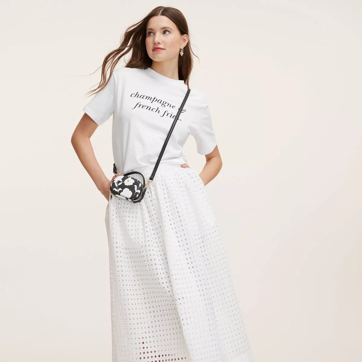 Women's Champagne & French Fries Short Sleeve Graphic T-Shirt - kate spade new york x Target Whit... | Target