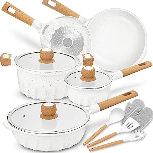 Cookware Set Nonstick 100% PFOA Free Induction Pots and Pans Set with Cooking Utensil 13 Piece ... | Amazon (US)