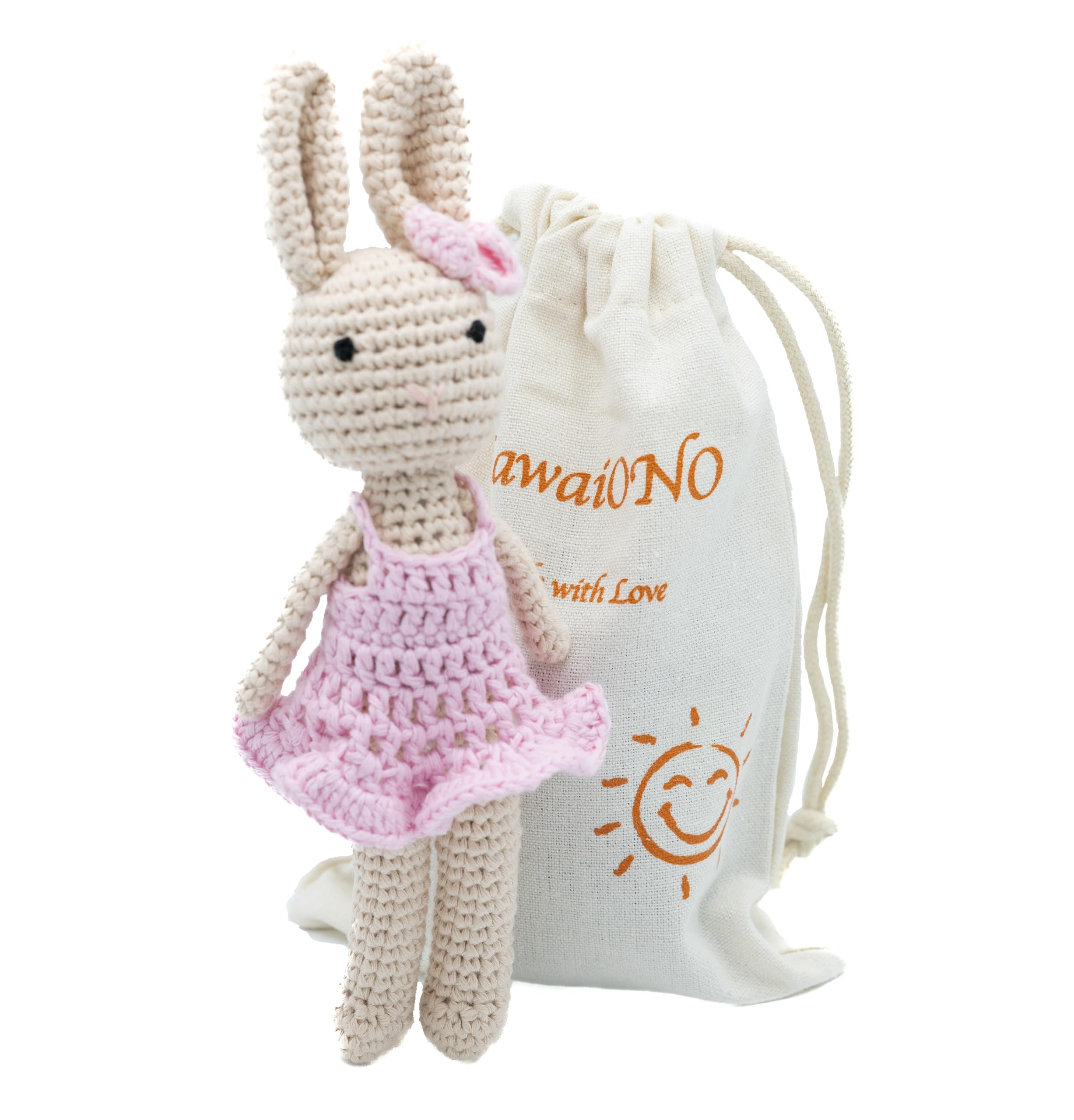 Crochet Stuffed Animal - Adorable Handmade Bunny Daughter Plushie Doll with Pink Dress, Ideal for... | Amazon (US)