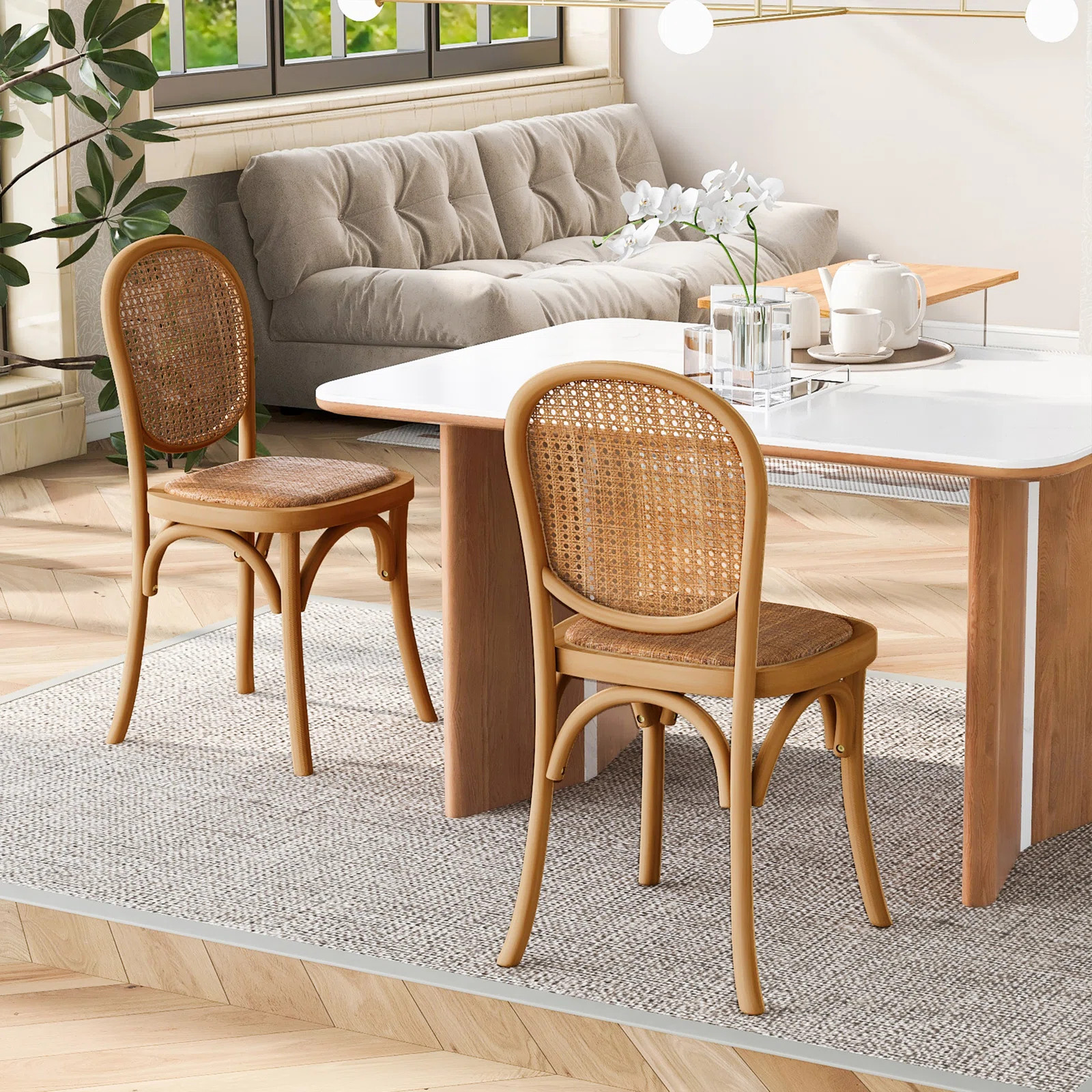 Jaziel Rattan Dining Chair (Set of 2) | Wayfair North America