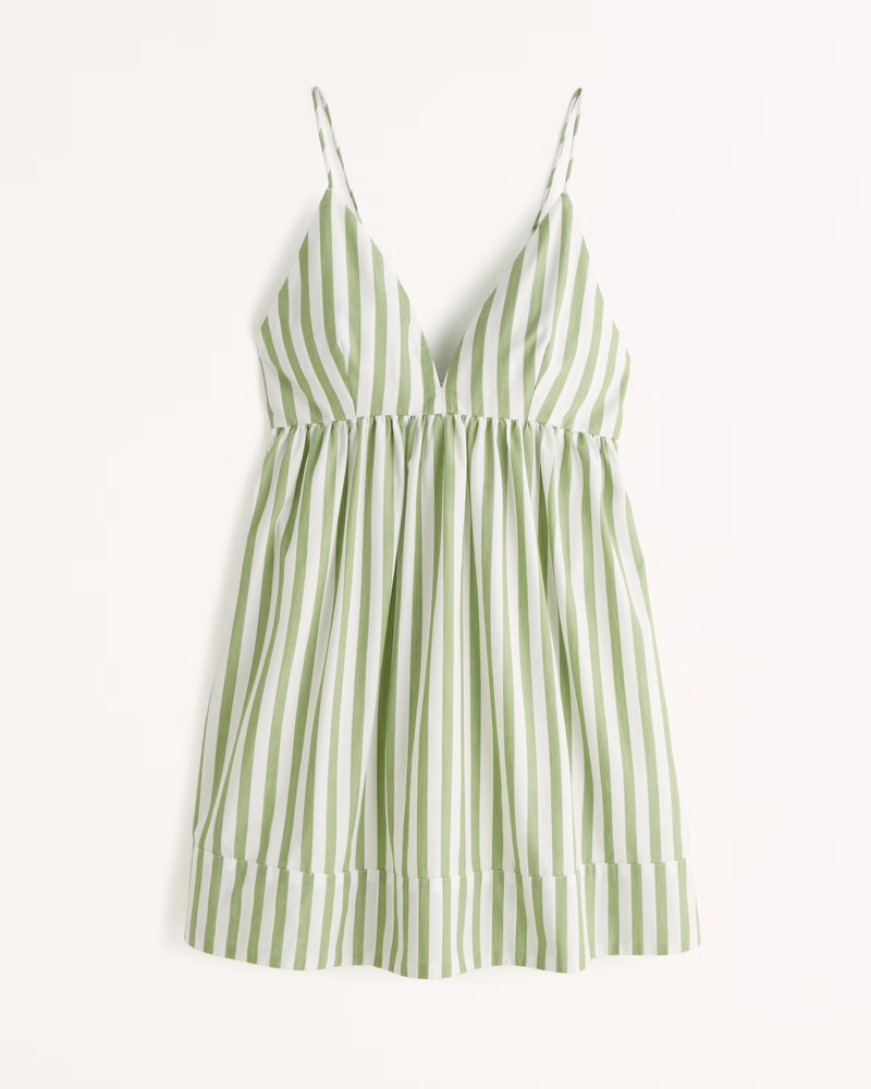 V-Neck Babydoll Mini Dress | Abercrombie & Fitch (US)
