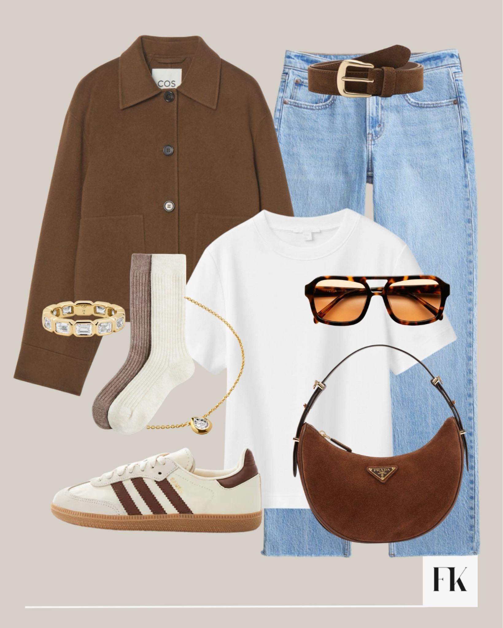 Cool girl every day casual look for autumn 🍂 perfect brown jacket from Cos, styled with brown accessories and blue jeans #FashionMonth #LTKautumn

#LTKstyletip