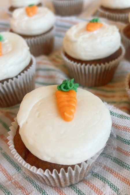 Spring cupcakes // use the Wilton 5 tip to make the carrot and # 233 to make the carrot top.

Make your cupcakes from a box mix and use a container of store bought frosting - elevate it with these cute carrot designs!! 

#LTKhome #LTKSeasonal #LTKover40