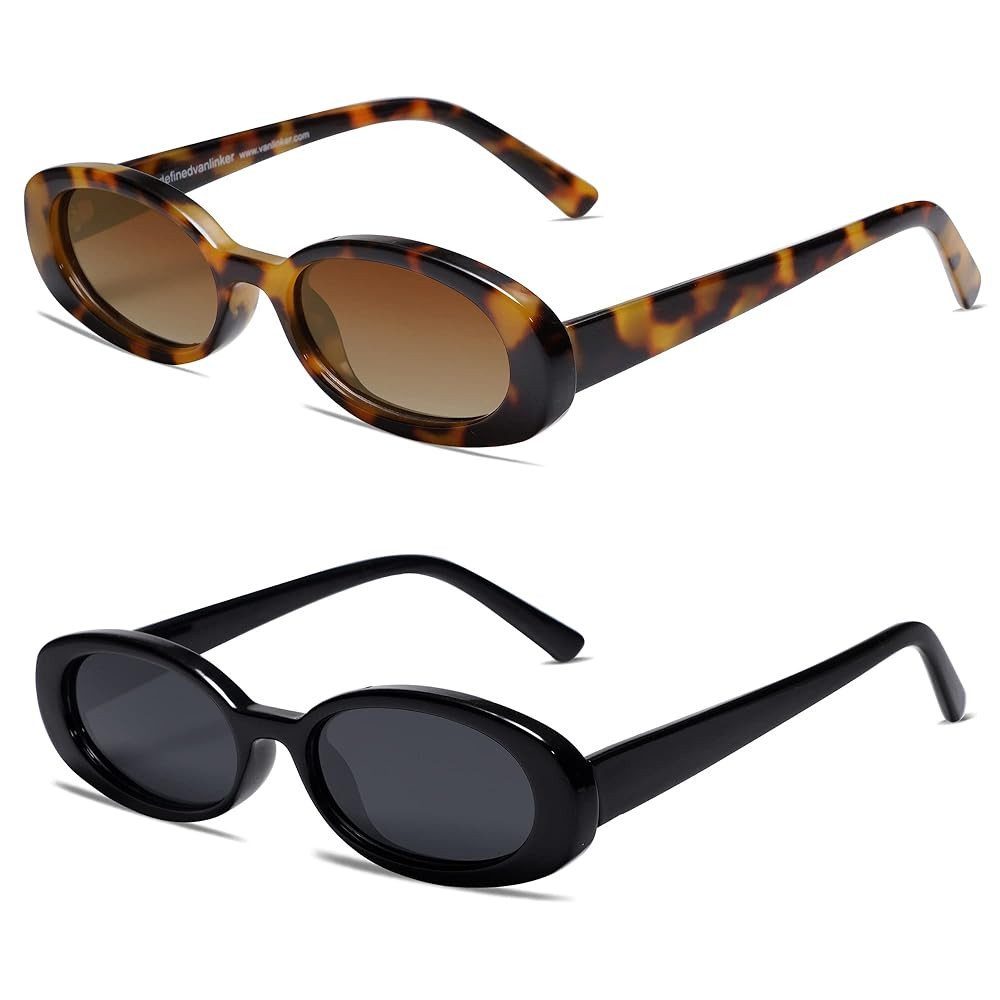 VANLINKER Polarized Retro Oval Sunglasses for Women and Men Small 90s Style VL9580 | Amazon (US)
