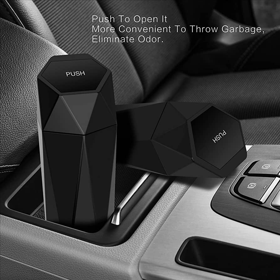 SZEOF Car Trash Can with Lid,Portable Vehicle Auto Car Garbage Can,Diamond Design Mini Garbage Bi... | Amazon (US)