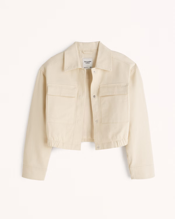 Women's Cropped Trucker Jacket | Women's New Arrivals | Abercrombie.com | Abercrombie & Fitch (US)