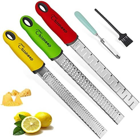 Thinkeep Lemon Zester Grater Set for Parmesan Cheese Citrus Ginger Garlic Nutmeg Chocolate Fruits... | Amazon (US)