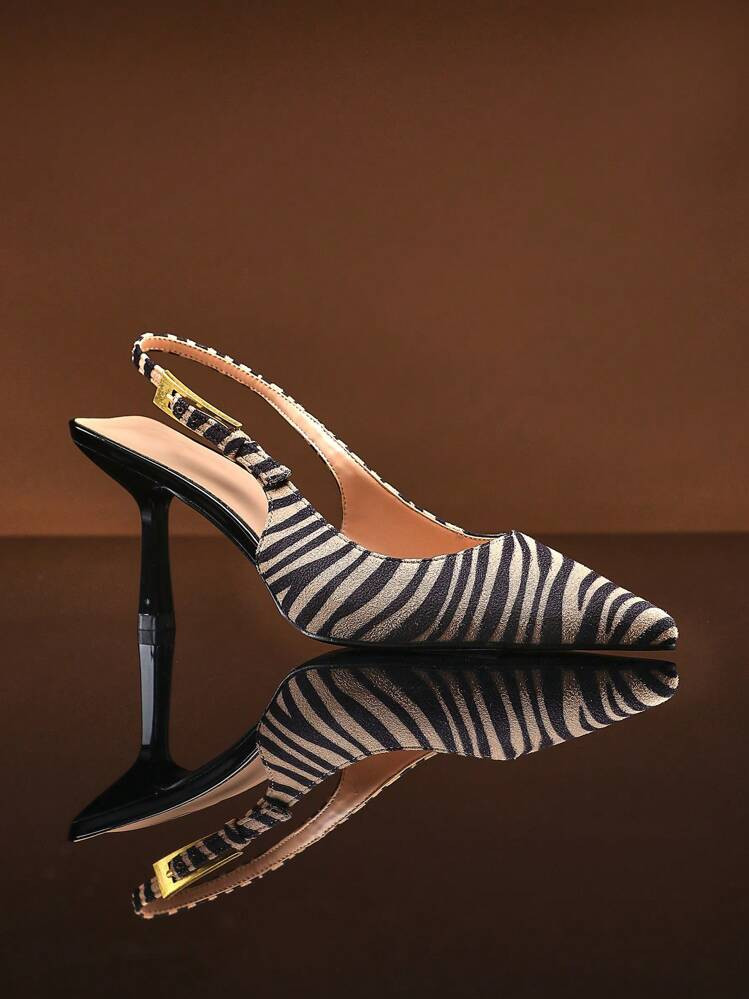 Zebra print sling back  | SHEIN