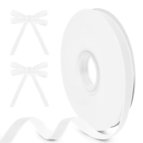 HimBen White Velvet Ribbon, 3/8 inch 10 Yards Vintage Velvet Ribbons Perfect for Christmas Tree Ornaments, Gift Wrapping, Wedding Decoration, Bows, Sewing, Crafts, Wreath and More | Amazon (US)