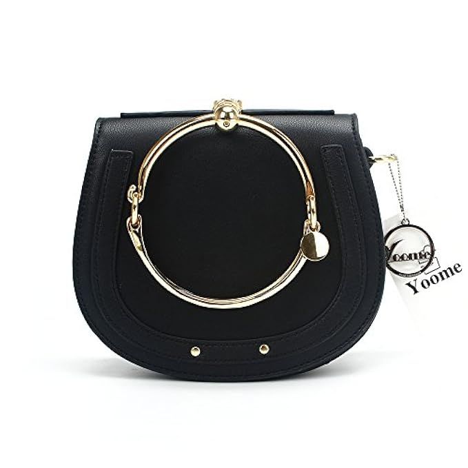 Yoome Women Punk Circular Ring Handle Handbags Small Round Purse Crossbody Bags For Girls | Amazon (US)