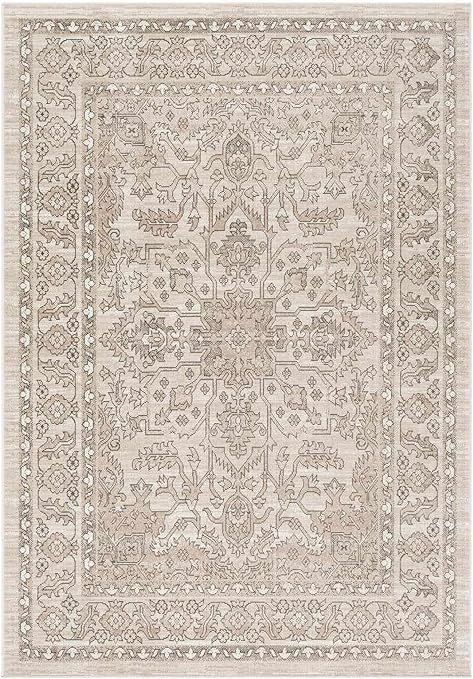 Mark&Day Area Rugs, 8x10 Darp Traditional Charcoal Area Rug, White/Beige/Black Carpet for Living ... | Amazon (US)