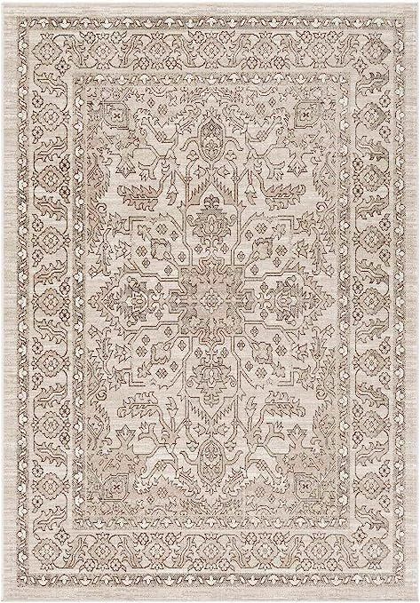 Mark&Day Area Rugs, 8x10 Darp Traditional Charcoal Area Rug, White/Beige/Black Carpet for Living ... | Amazon (US)