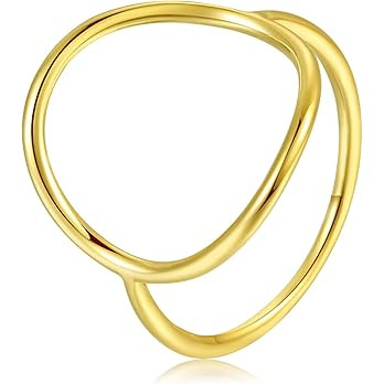 LEMON GRASS Gold Vermeil Open Circle Ring in Sterling Silver Size 4-9 | Amazon (US)