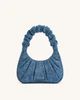 Gabbi Denim Ruched Hobo Handbag - Blue | JW PEI US