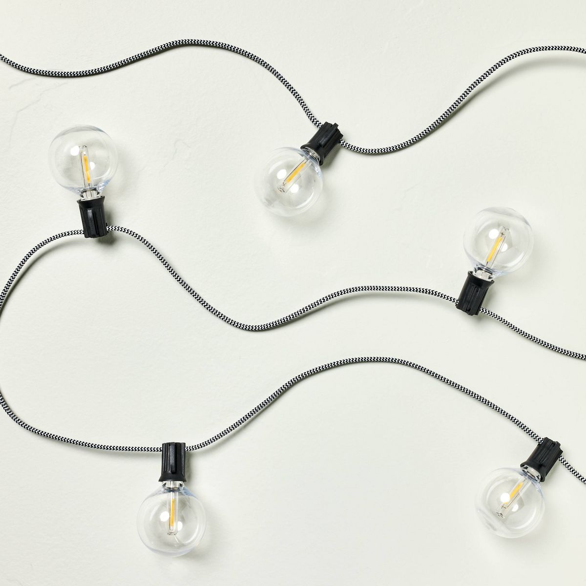 10ct LED Corded Indoor/Outdoor String Lights Black/White - Hearth & Hand™ with Magnolia | Target