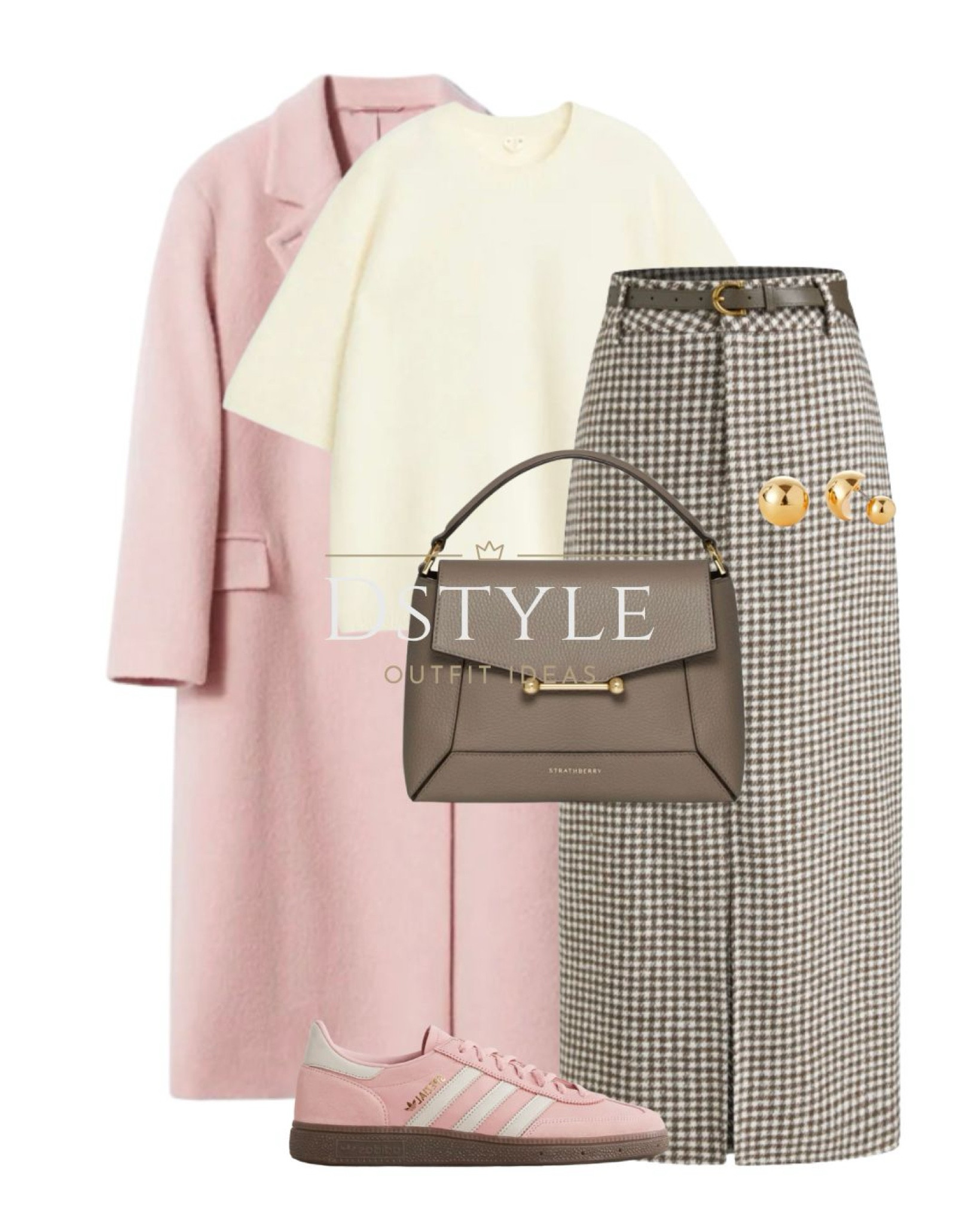 Light pink wool blend coat, off-white alpaca wool-blend top, sweater tee, brown cotton-blend houndstooth maxi skirt with belt, taupe bag, pink Adidas Spezial sneakers.
spring outfit, workwear 

 

#LTKFindsUnder50 #LTKStyleTip #LTKWorkwear