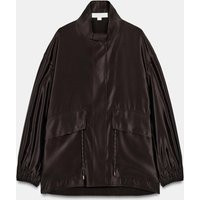 Zara - High Collar Jacket With Adjustable Waist - Brown - S - Woman | Zara US