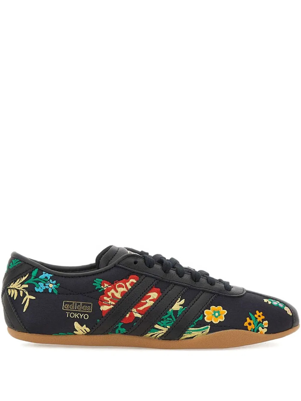 adidas floral-embroidered lace-up sneakers - Black | Farfetch Global