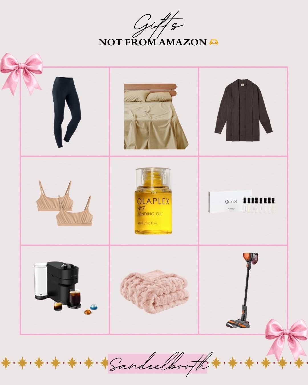 Looking for gift ideas that aren’t from Amazon? 🎁✨

Here’s a curated list of cozy, thoughtful, high-quality gifts from brands I love — including small businesses, ethical retailers, and women-owned favorites.

Think:
✨ statement rings & everyday jewelry
✨ cozy cardigans & sherpa slippers
✨ tumbler cups, art prints & ornaments
✨ Pact organic cotton leggings, sweaters, & sheets
✨ Quince bras & cashmere
✨ Olaplex hair oil
✨ Nespresso & home gifts

Perfect for gift exchanges, moms, friends, teachers, and cozy-home lovers.

Tap to shop my Gifts Not From Amazon roundup!
#GiftGuide2025 #EthicalGifts #SmallBusinessGifts #QuinceFinds 



#LTKGiftGuide #LTKBeauty #LTKFindsUnder50