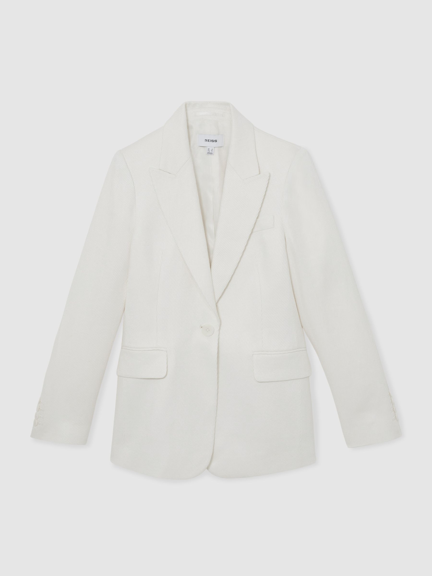 Reiss Linen-Blend Single-Breasted Suit Jacket in White - REISS | Reiss UK