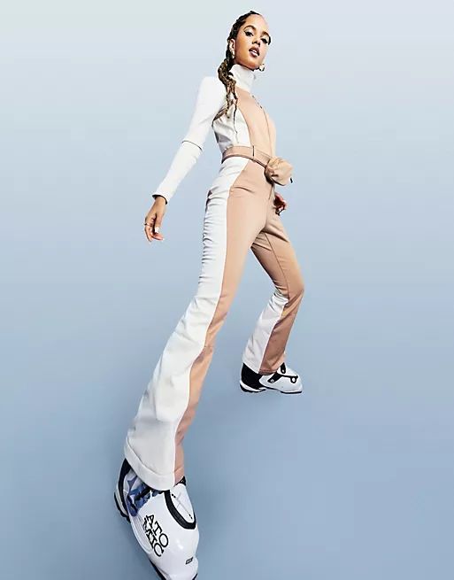 ASOS 4505 fitted ski jumpsuit with flare leg detail & detachable money belt | ASOS | ASOS (Global)