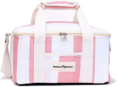 Business & Pleasure Cooler Bag - Cute Lunch Bag in Pink Crew Stripe, Fits Lunch or 12 Drinks, Ins... | Amazon (US)