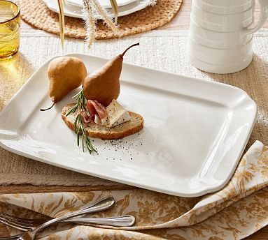 Heirloom Stoneware Rectangular Serving Platter | Pottery Barn (US)