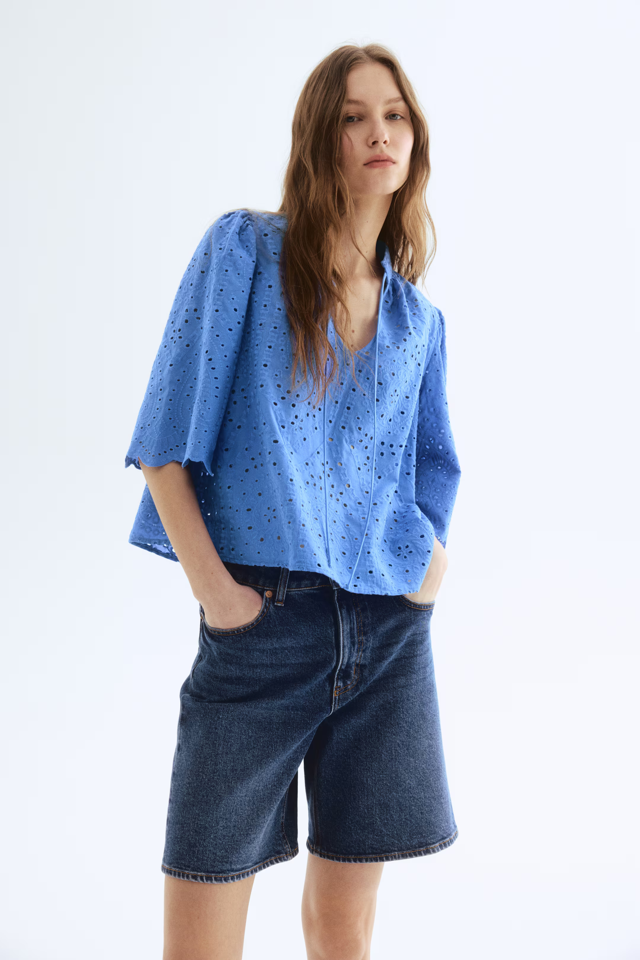 Blouse with Eyelet Embroidery | H&M (US + CA)