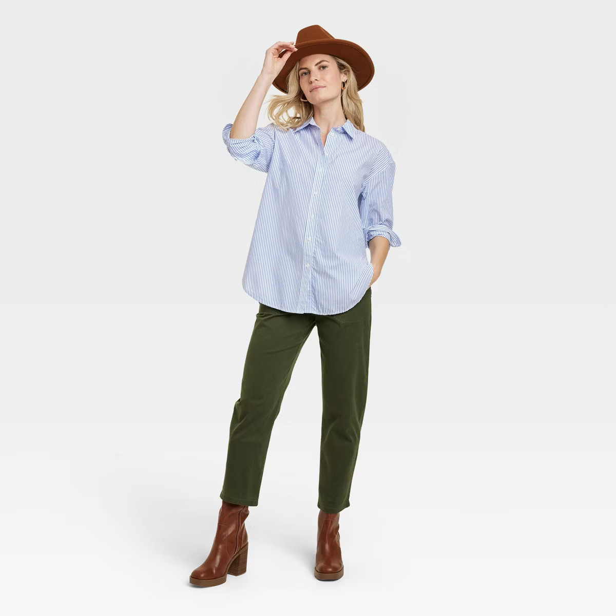 Women's Oversized Long Sleeve Collared Button-Down Shirt - Universal Thread™ | Target